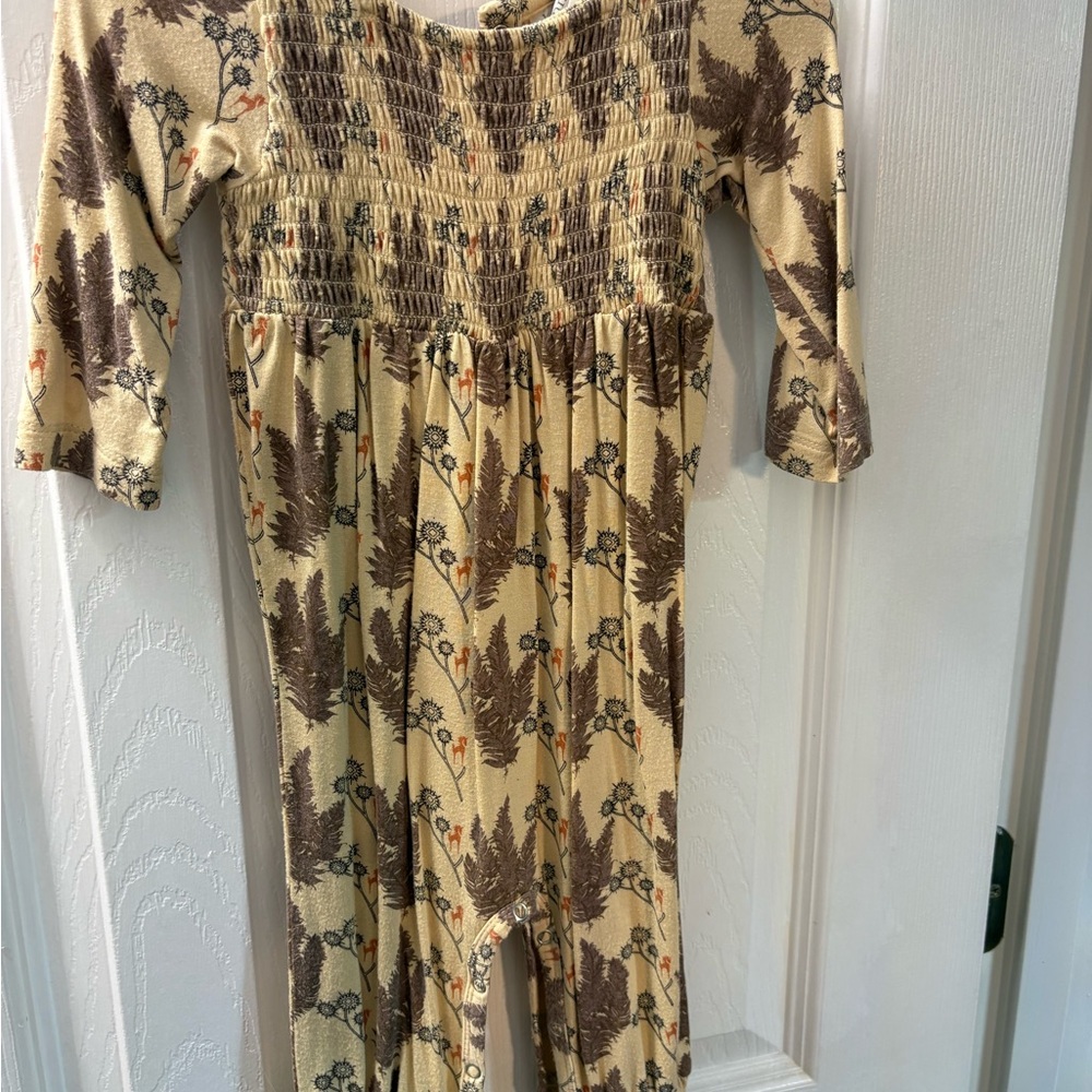 Kate Quinn Beige Floral Baby Romper